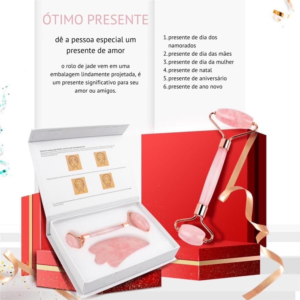 Rolo Massageador Facial Pedra Jade - Arquitetura da Saúde